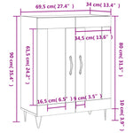 Dressoir 69,5X34X90 Cm Bewerkt Hout