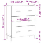 Dressoir 69,5X34X90 Cm Bewerkt Hout