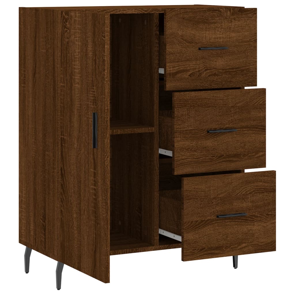 Dressoir 69,5X34X90 Cm Bewerkt Hout Bruin Eikenkleur