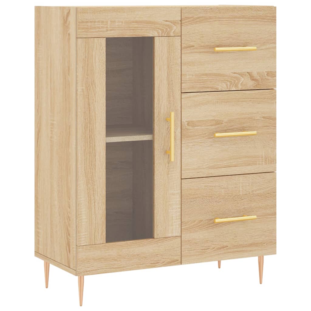 Dressoir 69,5X34X90 Cm Bewerkt Hout Kleurig