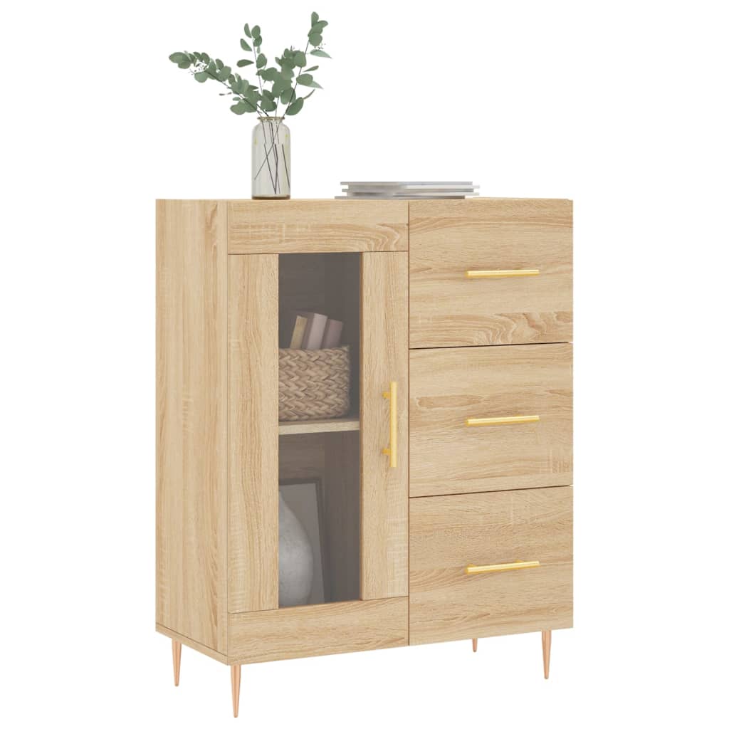 Dressoir 69,5X34X90 Cm Bewerkt Hout Kleurig