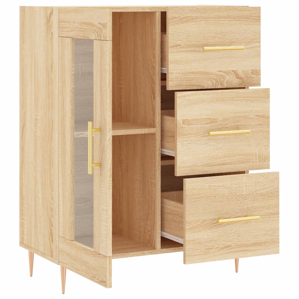 Dressoir 69,5X34X90 Cm Bewerkt Hout Kleurig