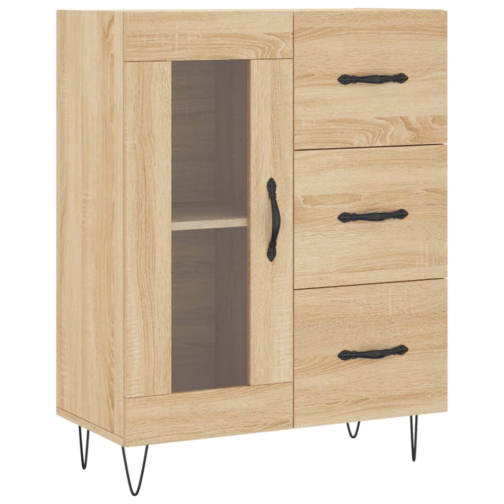 Dressoir 69,5X34X90 Cm Bewerkt Hout Kleurig