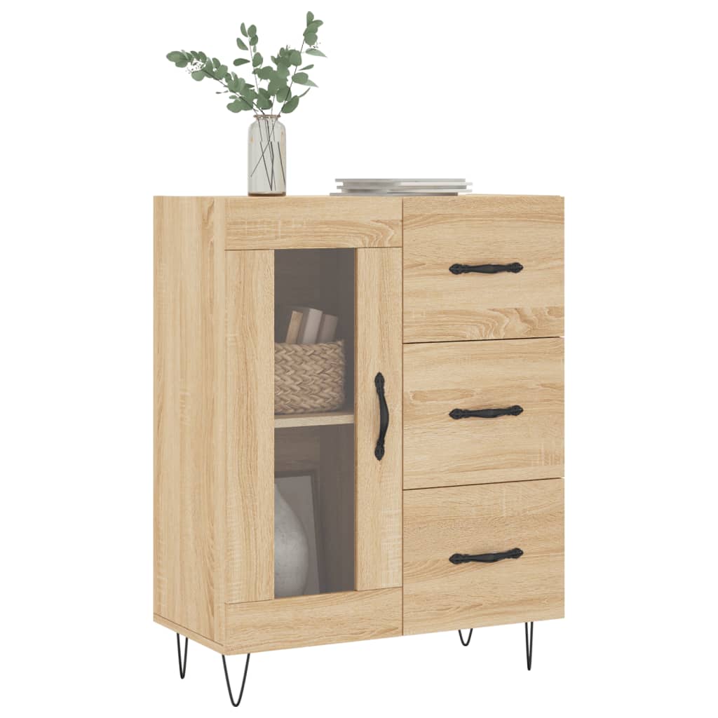 Dressoir 69,5X34X90 Cm Bewerkt Hout Kleurig