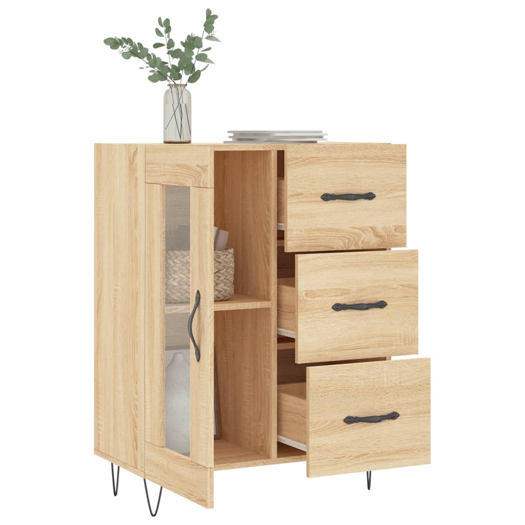 Dressoir 69,5X34X90 Cm Bewerkt Hout Kleurig