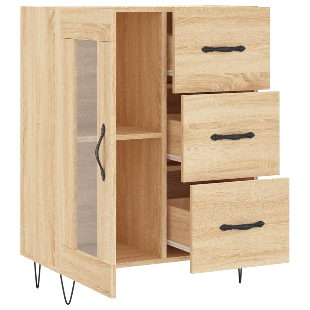 Dressoir 69,5X34X90 Cm Bewerkt Hout Kleurig