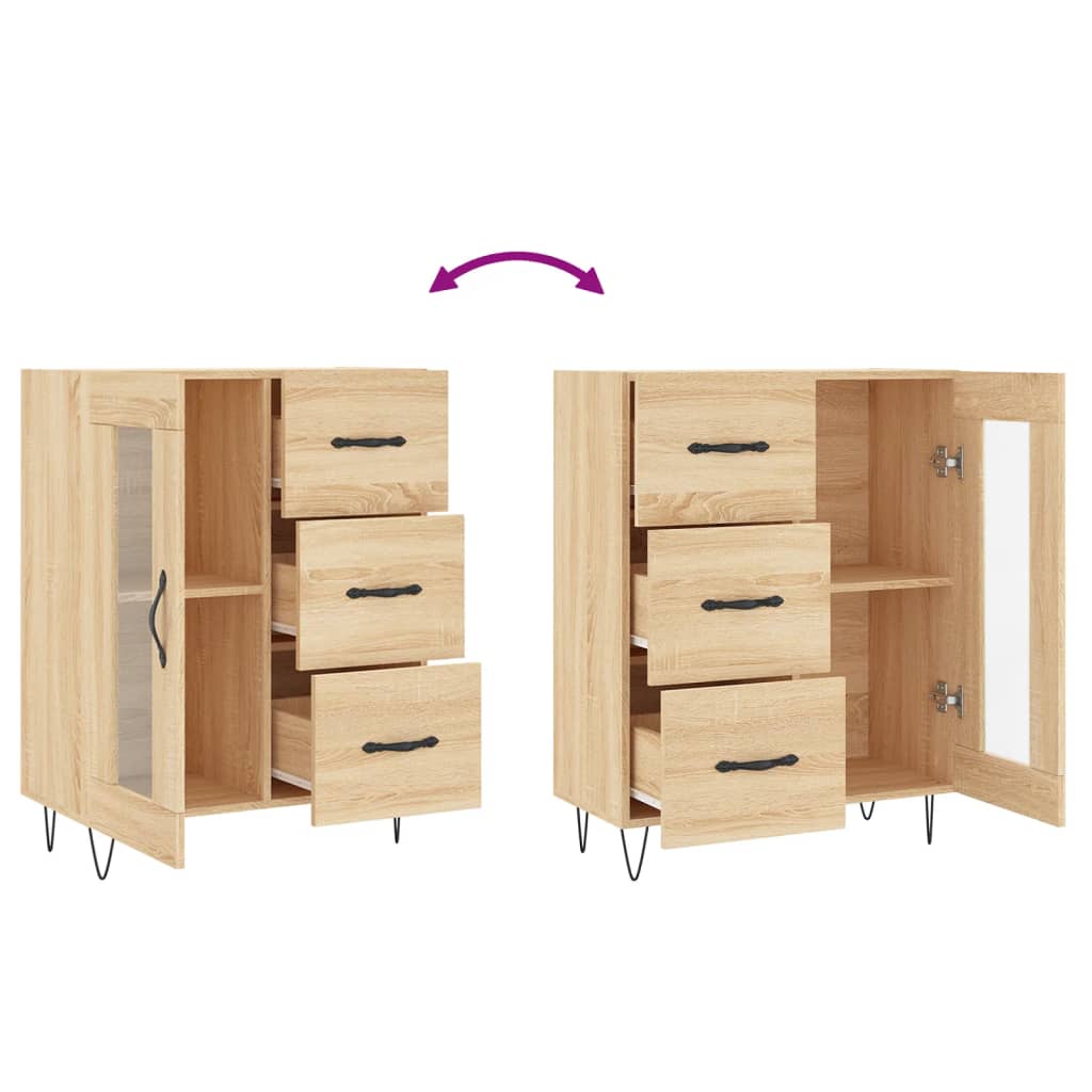 Dressoir 69,5X34X90 Cm Bewerkt Hout Kleurig