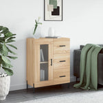 Dressoir 69,5X34X90 Cm Bewerkt Hout Eikenkleurig