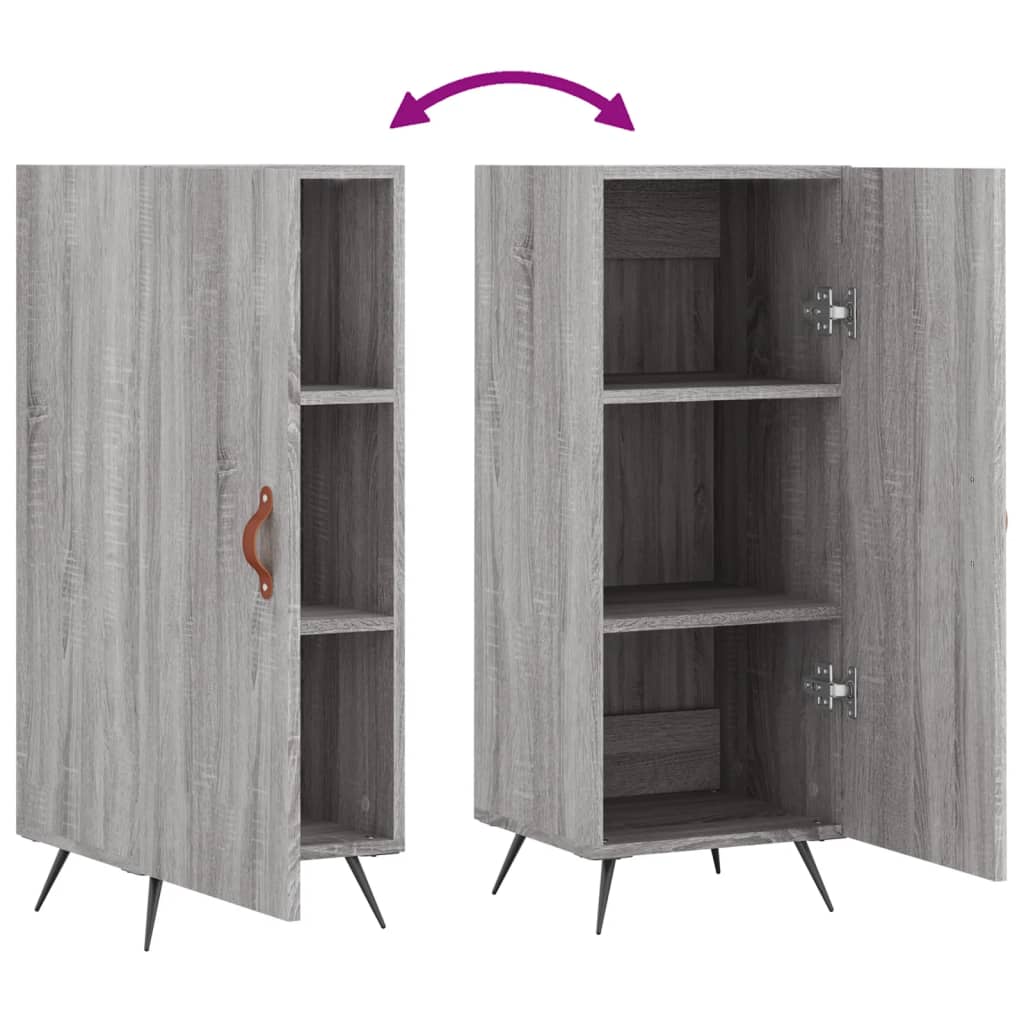 Dressoir 34,5X34X90 Cm Bewerkt Hout Eikenkleurig