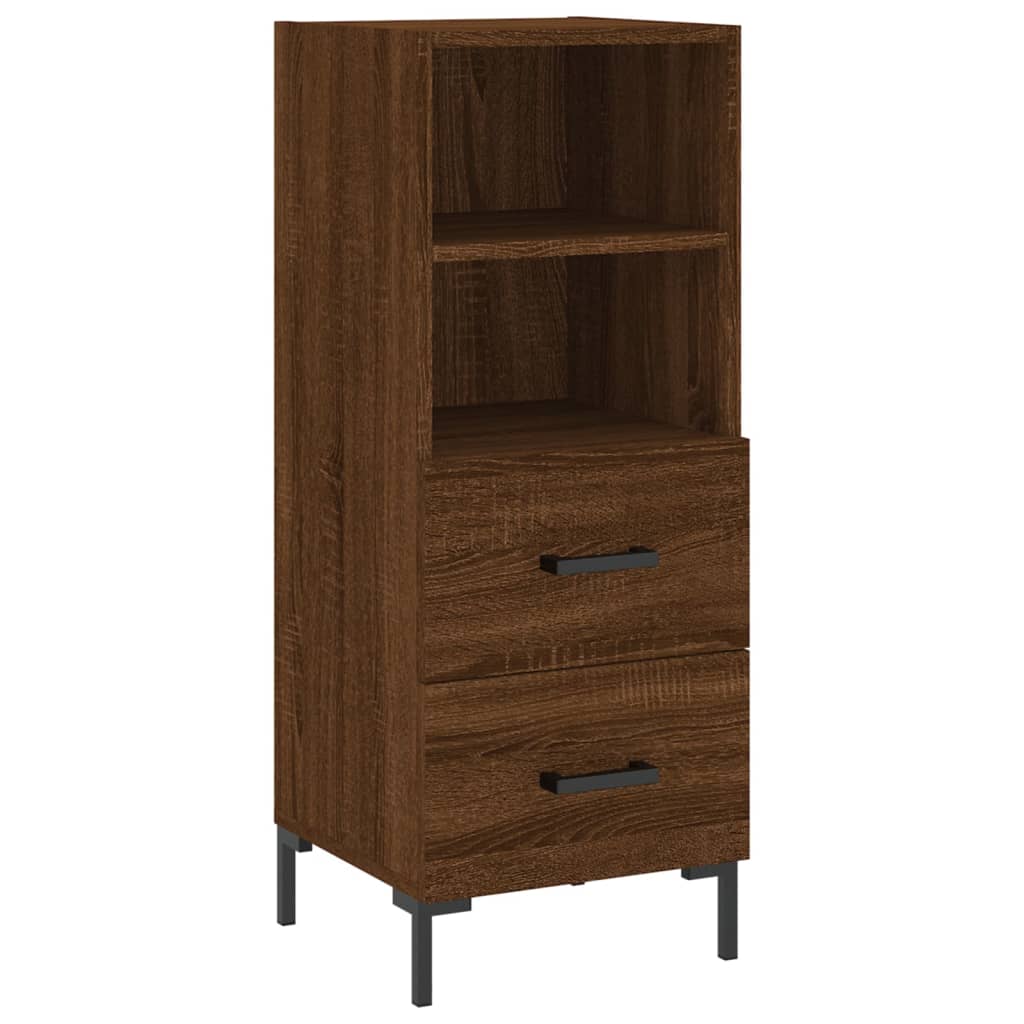 Dressoir 34,5X34X90 Cm Bewerkt Hout Bruin Eikenkleur