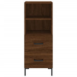 Dressoir 34,5X34X90 Cm Bewerkt Hout Bruin Eikenkleur