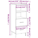 Dressoir 34,5X34X90 Cm Bewerkt Hout