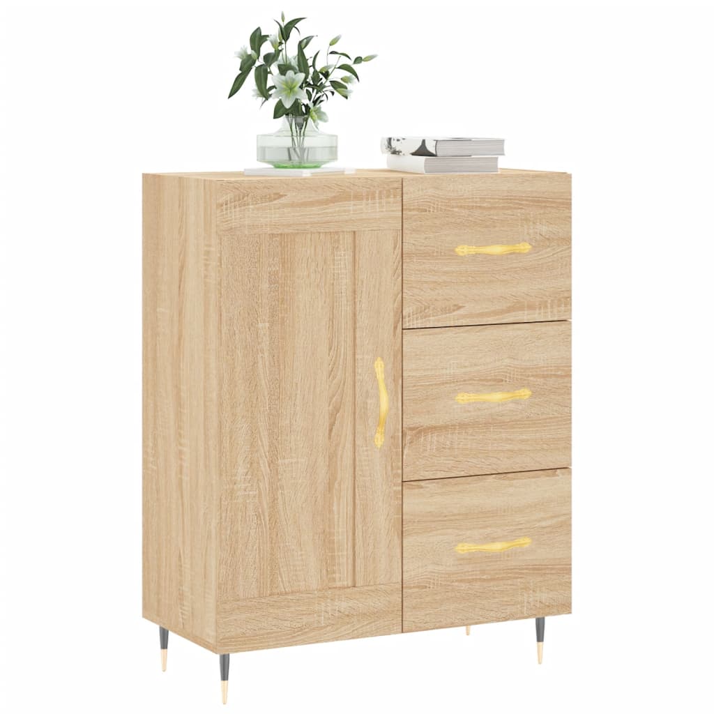 Dressoir 69,5X34X90 Cm Bewerkt Hout Kleurig