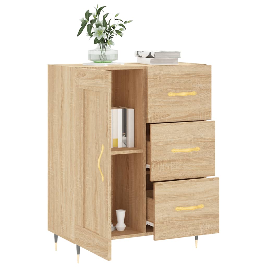 Dressoir 69,5X34X90 Cm Bewerkt Hout Kleurig