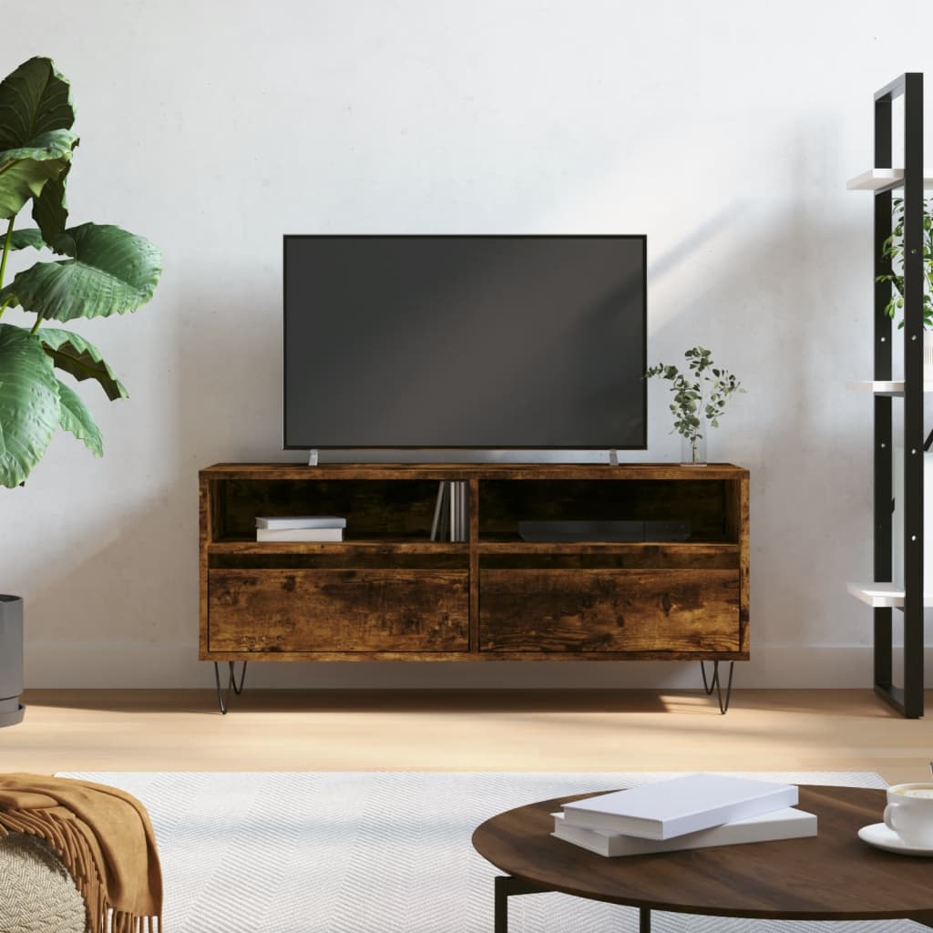 Tv-Meubel 100X34,5X44,5 Cm Bewerkt Hout