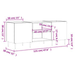 Platenkast 121X38X48 Cm Bewerkt Hout Eikenkleurig