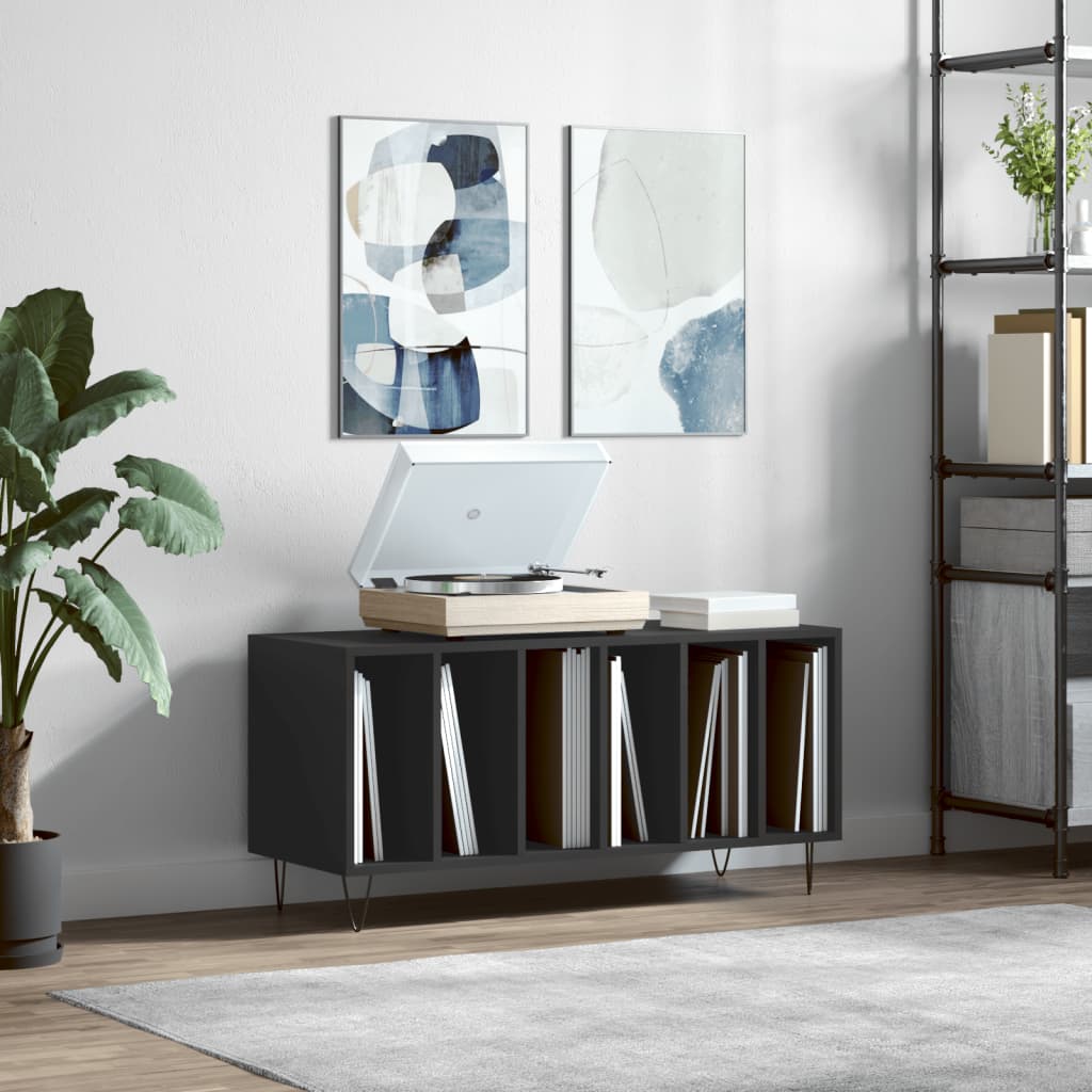 Platenkast 100X38X48 Cm Bewerkt Hout Eikenkleurig