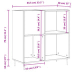 Platenkast 84,5X38X89 Cm Bewerkt Hout Eikenkleurig
