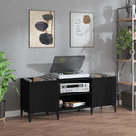 Platenkast 84,5X38X48 Cm Bewerkt Hout Eikenkleurig