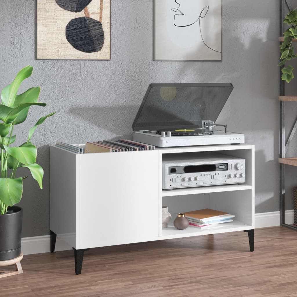 Platenkast 84,5X38X48 Cm Bewerkt Hout Eikenkleurig