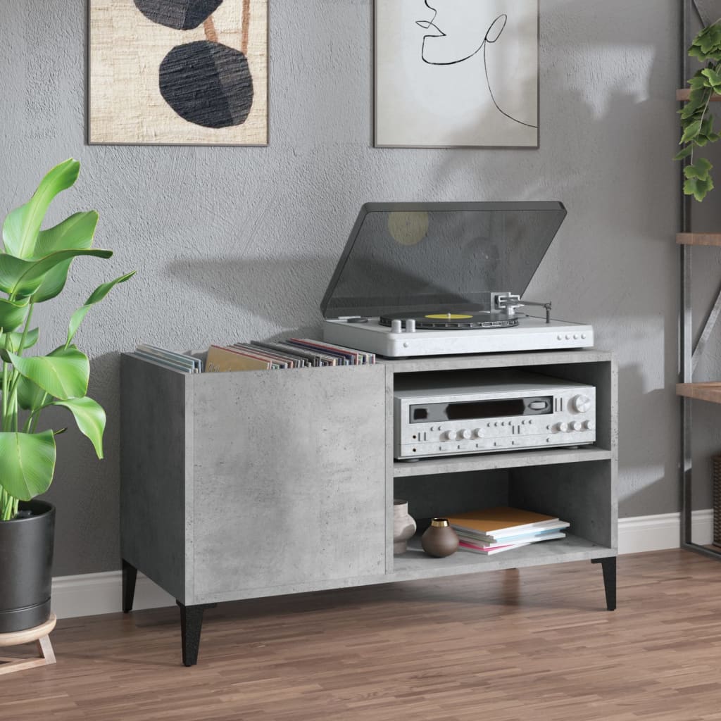 Platenkast 84,5X38X48 Cm Bewerkt Hout Eikenkleurig