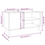 Platenkast 84,5X38X48 Cm Bewerkt Hout Eikenkleurig