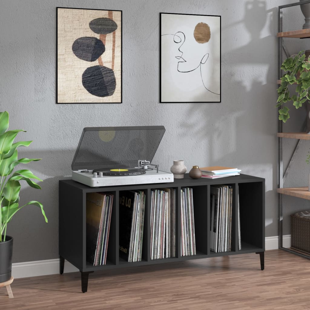 Platenkast 100X38X48 Cm Bewerkt Hout Eikenkleurig