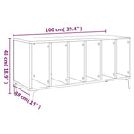 Platenkast 100X38X48 Cm Bewerkt Hout Eikenkleurig