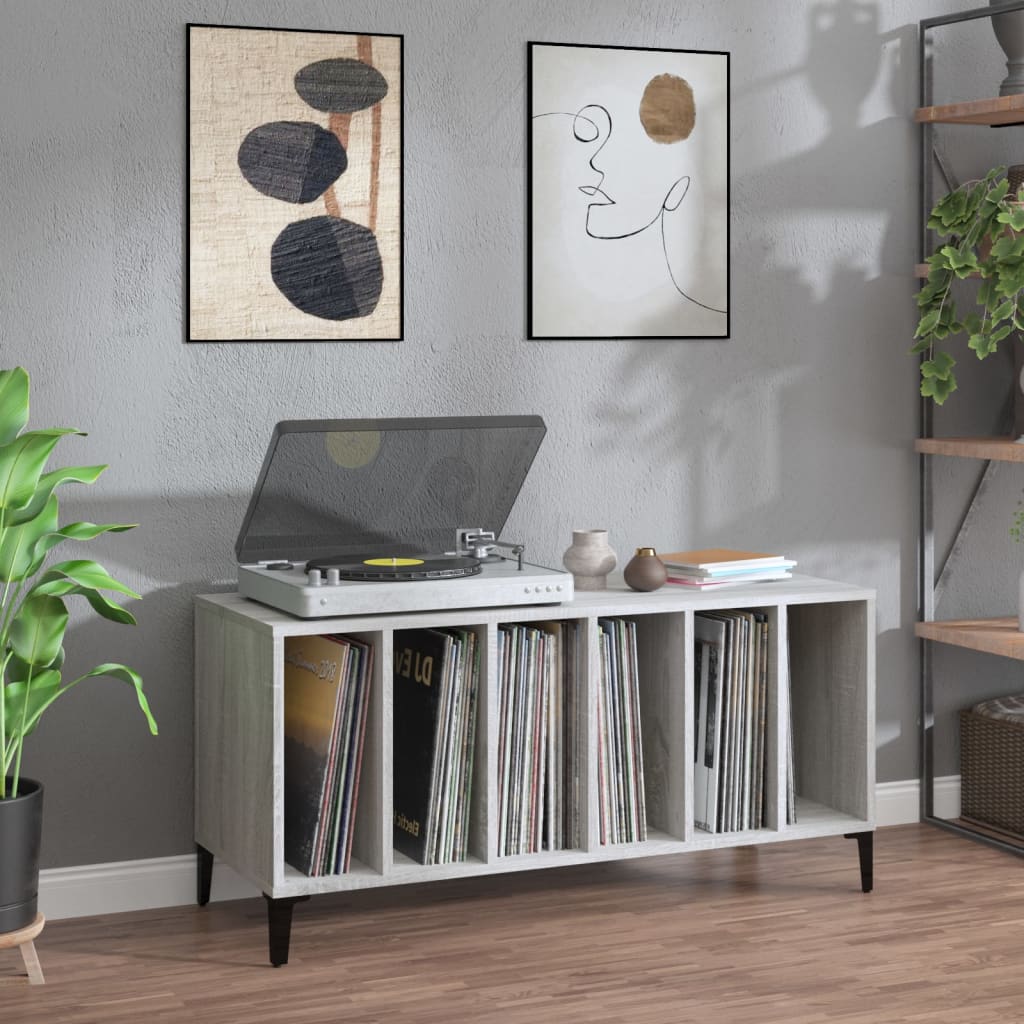 Platenkast 100X38X48 Cm Bewerkt Hout Eikenkleurig