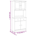 Hoge Kast Alta 77X35X165 Cm Massief Grenenhout