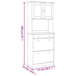 Hoge Kast Alta 77X35X188 Cm Massief Grenenhout