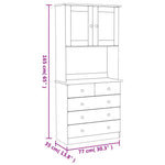 Hoge Kast Alta 77X35X165 Cm Massief Grenenhout