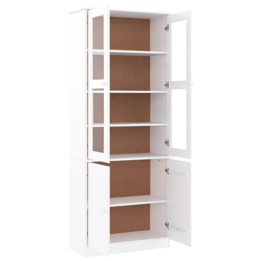 Vitrinekast Alta 77X35X186,5 Cm Massief Grenenhout