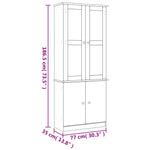 Vitrinekast Alta 77X35X186,5 Cm Massief Grenenhout