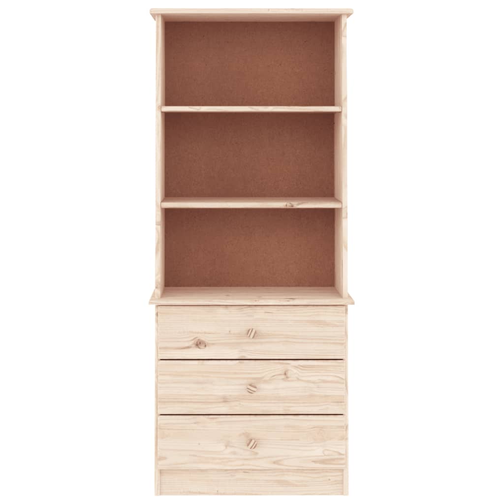 Boekenkast Met Lades Alta 60X35X142 Cm Massief Grenenhout