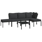 6-Delige Loungeset Met Kussens Staal