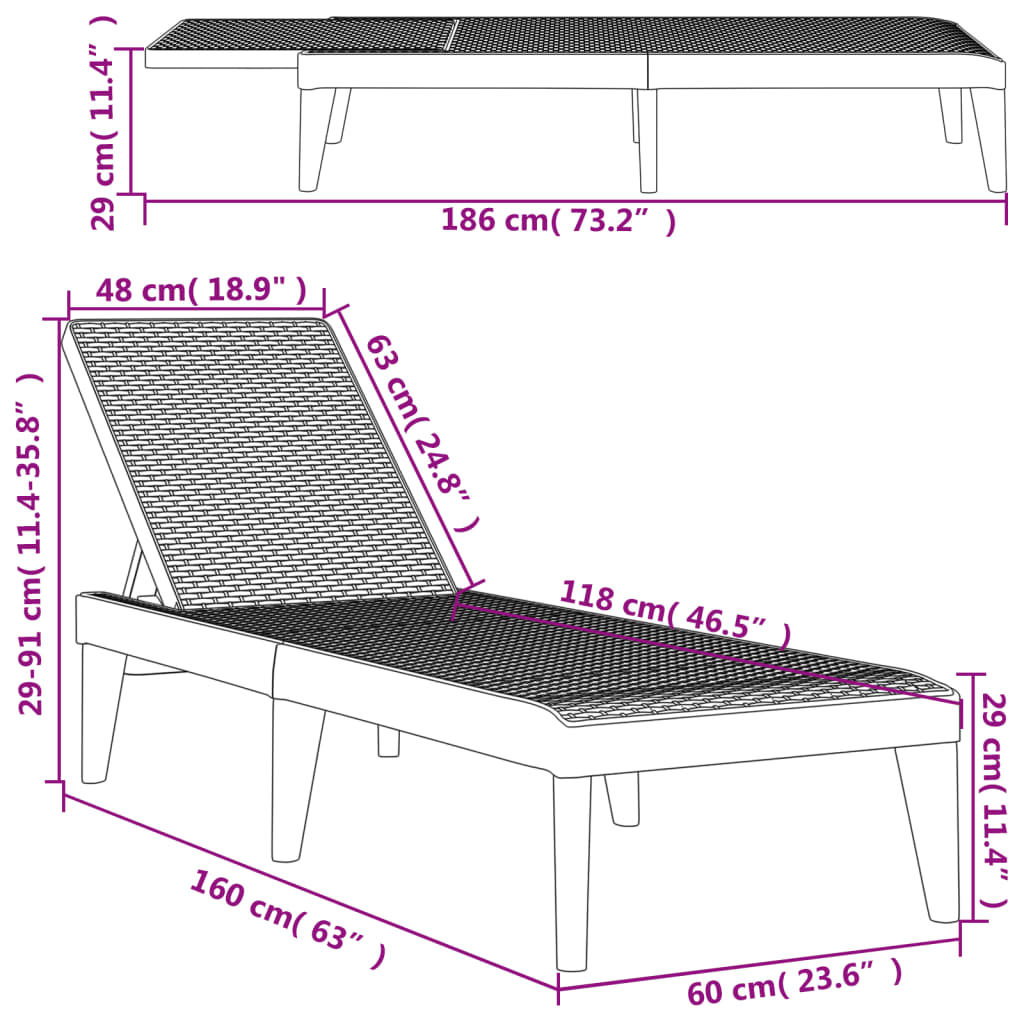 Ligbed 86X60X29 Cm Polypropeen