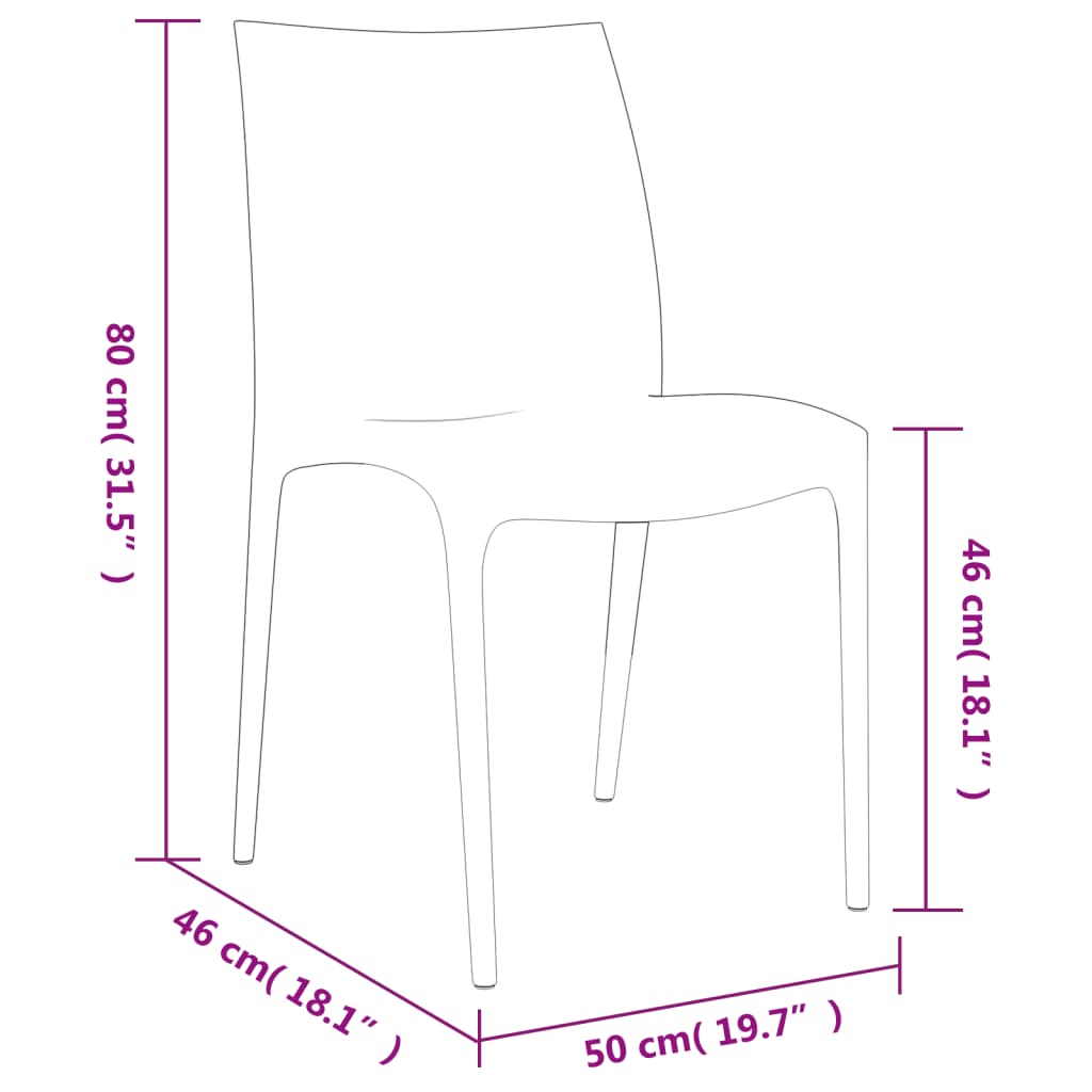 Tuinstoelen 50X46X80 Cm Polypropeen Kleurig