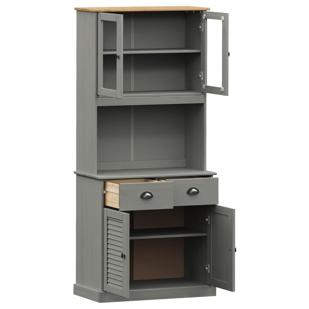 Hoge Kast Vigo 78X40X175 Cm Massief Grenenhout