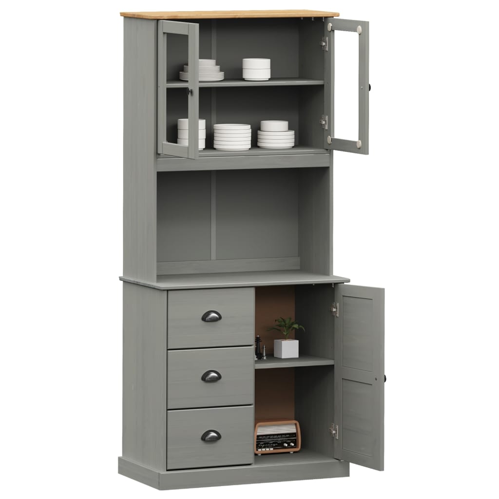 Hoge Kast Vigo 78X40X175 Cm Massief Grenenhout