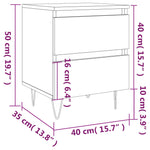Nachtkastje 40X35X50 Cm Bewerkt Hout Eikenkleurig