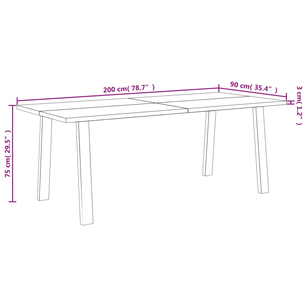 Eettafel Massief Acaciahout