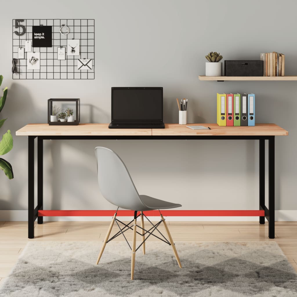 Werkbank 180X55X81,5 Cm Massief Beukenhout En Metaal