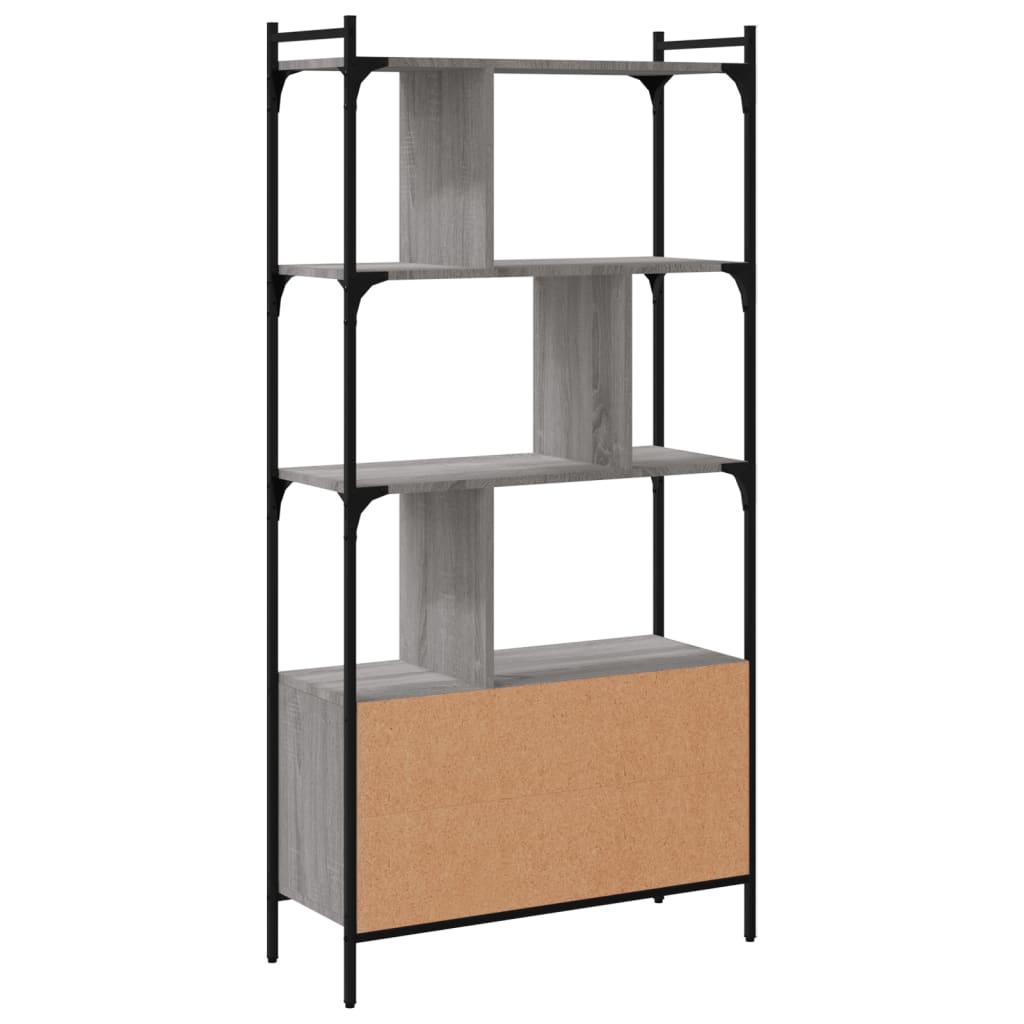 Boekenkast Met Deuren 76,5X30X154,5 Cm Hout Eiken