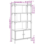 Boekenkast Met Deuren 76,5X30X154,5 Cm Hout Eiken