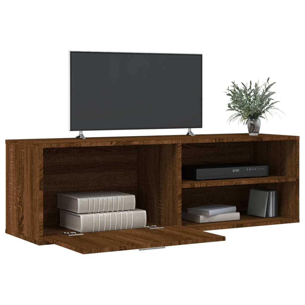 Tv-Meubel 120X34X37 Cm Bewerkt Hout Bruineikenkleurig