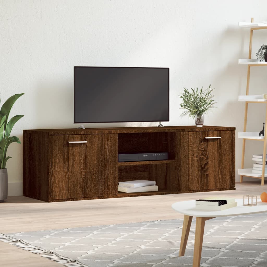 Tv-Meubel 120X34X37 Cm Bewerkt Hout Bruineikenkleurig