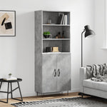 Hoge Kast 69,5X34X180 Cm Bewerkt Hout Eikenkleurig