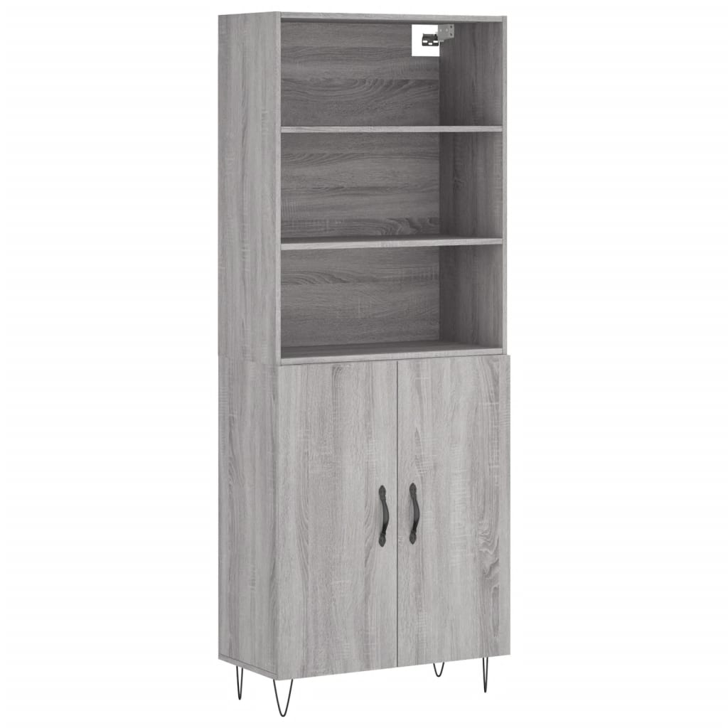 Hoge Kast 69,5X34X180 Cm Bewerkt Hout Eikenkleurig
