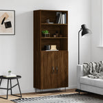 Hoge Kast 69,5X34X180 Cm Bewerkt Hout Eikenkleurig